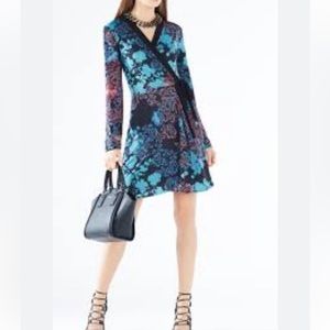 BCBG MaxAzria Adele Floral Wrap Dress, Size S